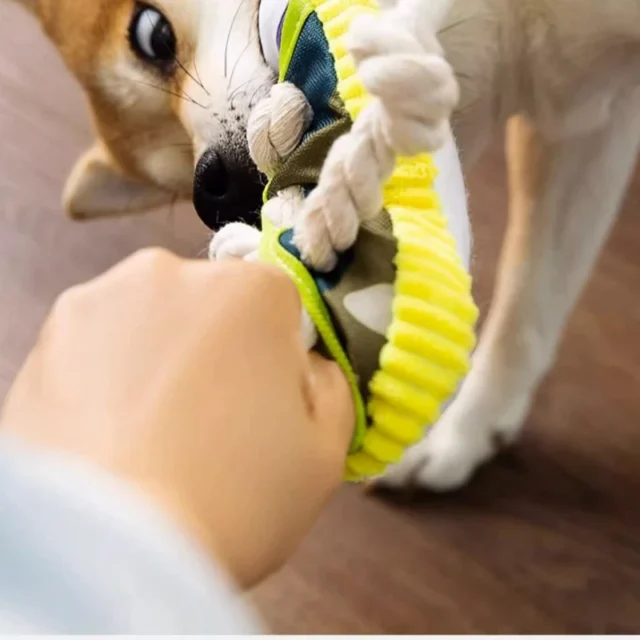 Dog Toys Pet Cotton Rope Slippers Sound Making Toys Dog Teeth Grinding Cleaning Teeth Built-in BB Airbag Round Ball Bell Various - Image 4