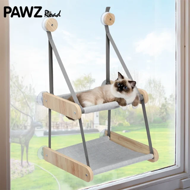 Luxury Cat Window Hammock for Indoor Large Double-Layer Perch Beds for Kitten Durable Study Easy to Assemble hamaca gato ventana