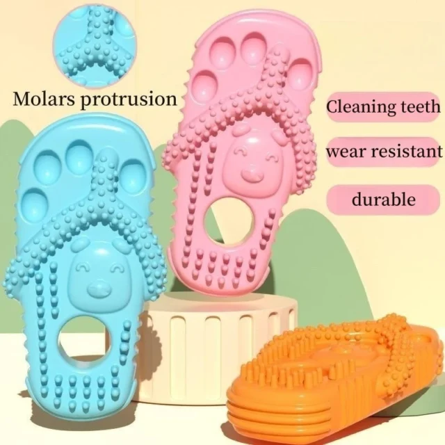 Slippers Toys Pets Biting Cats Dogs Protruding Points Grinding Cleaning Teeth TPR Material Food Clip Cute Interesting Desig - Image 2