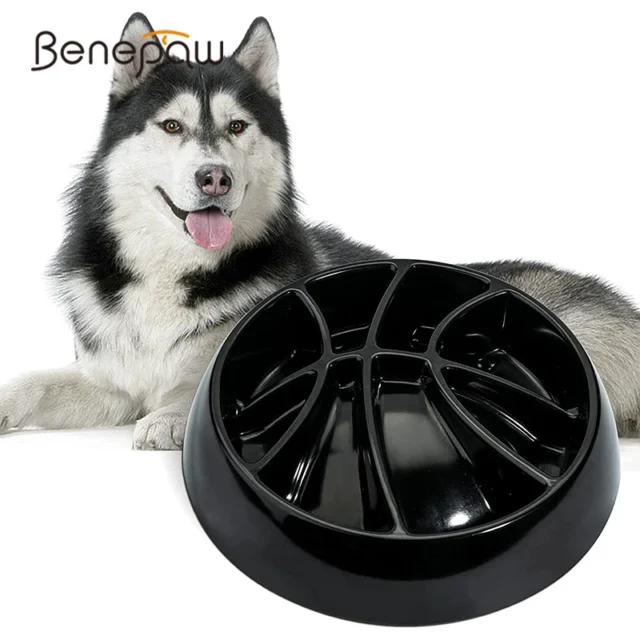 Benepaw Slow Feeding Dog Bowl Interactive Basketball Durable Nontoxic Non-Slip Anti-Gulping Pet Feeder Dish Preventing Choking