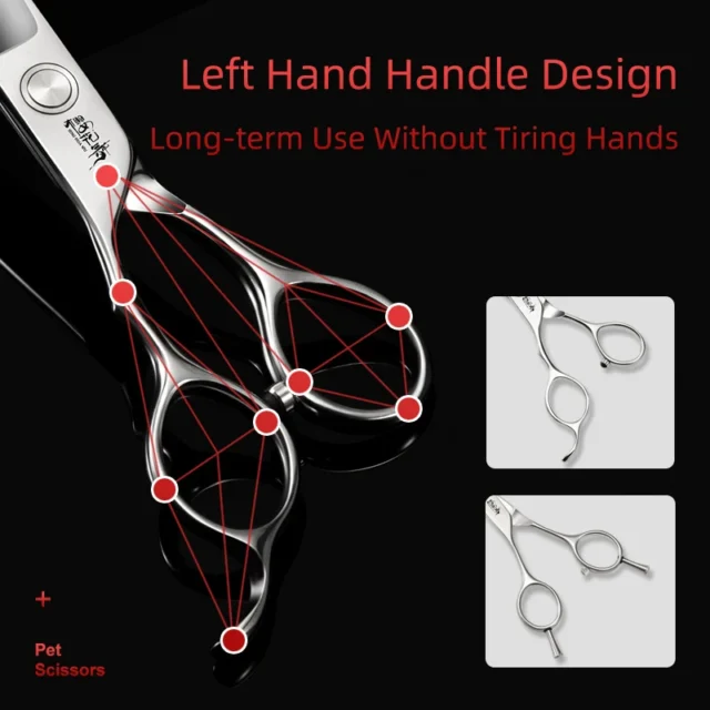 Left-Handed Special Pet Beauty Scissors Curved Tooth Scissors Dog Grooming Scissors Professional Left-Hand Scissors - Image 5