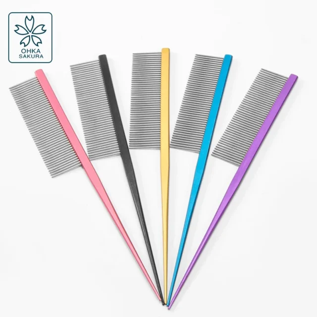 Pet grooming Comb Aluminium Row Comb Teddy Cat Dog Style Comb grooming dog Beautician Center Pointed Hair Pointed Tail Comb - Image 2