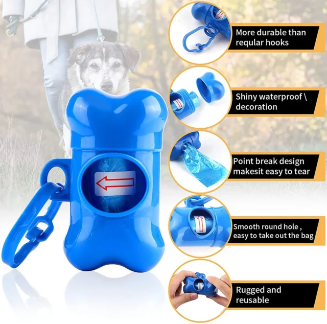 1Pcs Bone Shaped Poop Bag Dispenser Pet Dog Waste Bag Holder Plastic Garbage Bag Dispenser Carrier Case Disposal Bag Dispenser - Image 5