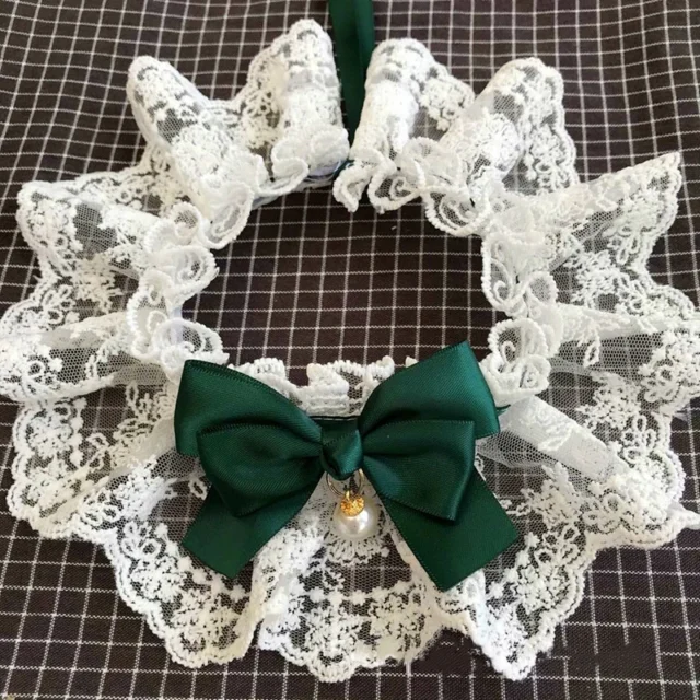 Lace Bowknot Collar for Dogs Cats Vintage Kitten Puppy Necklace Sweet Scarf Cat Collar Bib Puppy Accessories Maltese Schnauzer