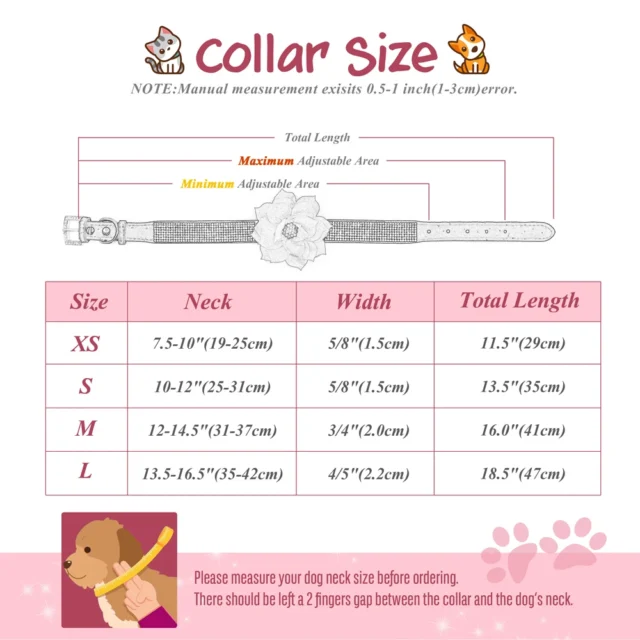 Bling Rhinestone Dog Collar Glitter Rhinestone Puppy Cat Collars With Flower Fashion Crystal Dogs Cats Necklace For Chihuahua - Image 6