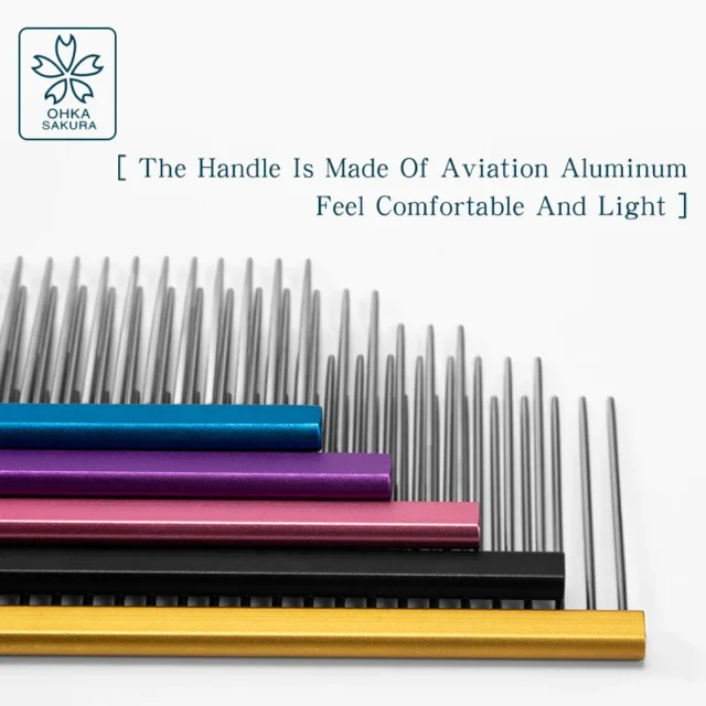 Pet grooming Comb Aluminium Row Comb Teddy Cat Dog Style Comb grooming dog Beautician Center Pointed Hair Pointed Tail Comb - Image 5