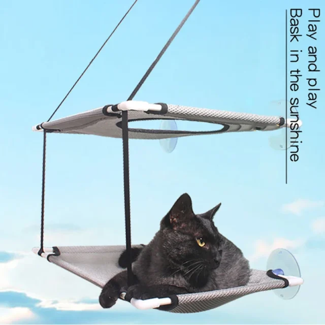 Cat Hammock Cat Window Bed Kitten Sunny Seat Hanging Mount Beds Cat Sofa Puppy Sleeping Kennel Suction Cup Wall Pet Hanging Beds - Image 5