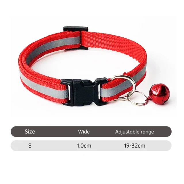 6 Colors Dogs Bells Collars Adjustable Nylon Buckles Fashion Reflective Pet Collar Cat Head Pattern Supplies For Accessories - Image 2