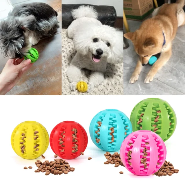 Pet Dog Toy Interactive Rubber Balls for Small Medium Dogs Cat Chewing Toys Pet Tooth Cleaning Indestructible Dog Food Balls - Image 2