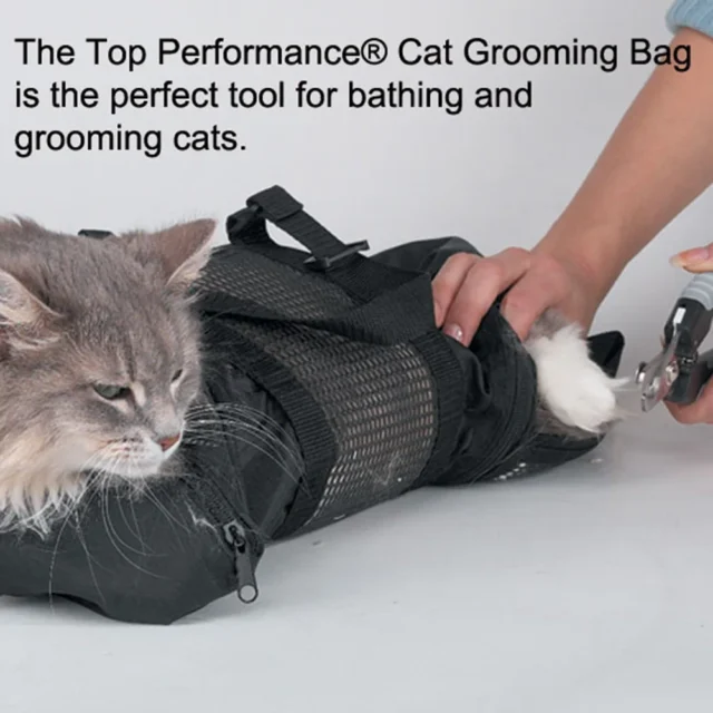 Mesh Cat Grooming Bathing Bag Adjustable Pet Washing Accessories For Pet Nail Trimming Injecting Anti Scratch Bite Restraint - Image 3