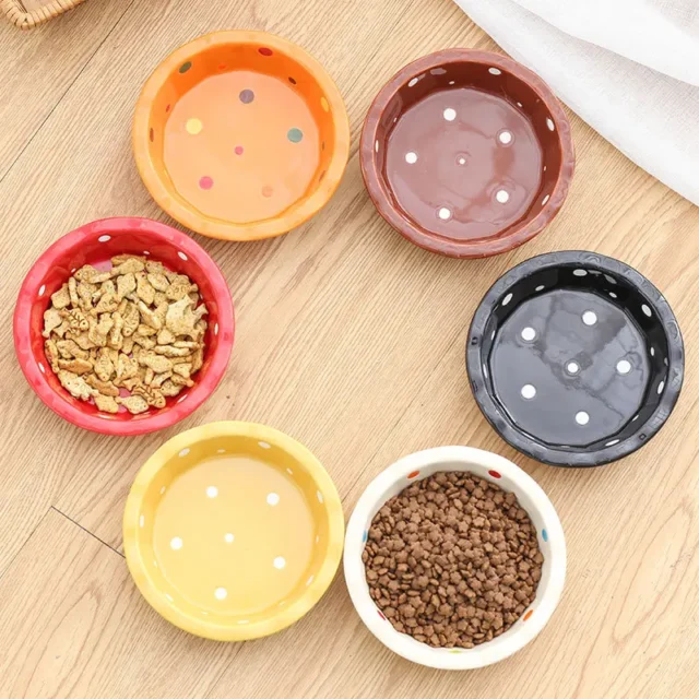 Fashion High-end Pet Bowl Bamboo Shelf Ceramic Feeding and Drinking Bowls for Dogs and Cats Pet Feeder Cute Partten Pet Supplies - Image 4