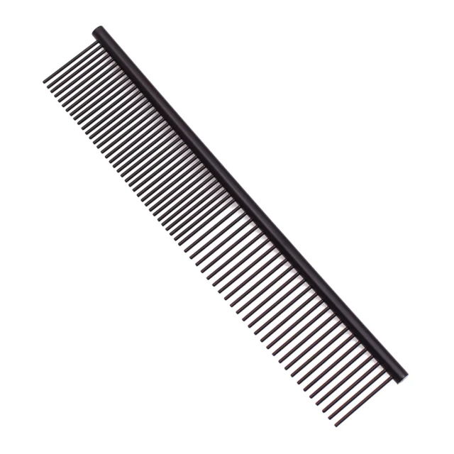 1pc Black Metal Comb Long Thick Hair Brush Stainless Steel Barber Professional Pets Grooming Combs Cats Dogs 6703# - Image 2