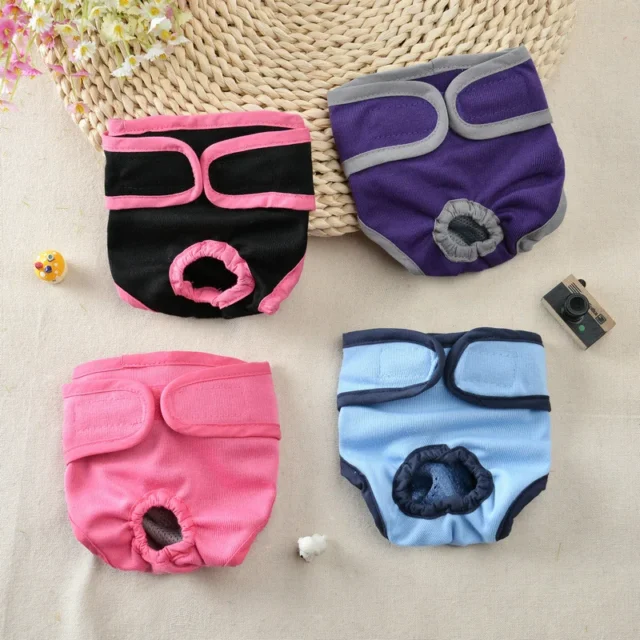 Female Dog Shorts Washable Cotton Panties Menstruation Underwear Briefs Jumpsuit Pet Physiological Pant Diaper Sanitary For Dog