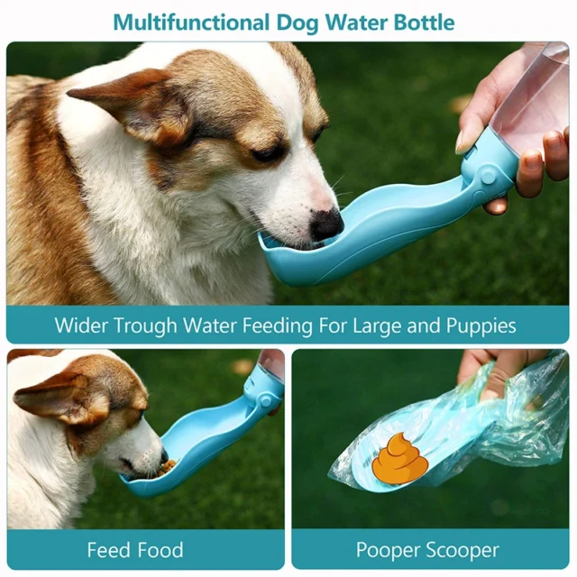 Benepaw Portable Dog Water Bottle Foldable Lightweight Pet Water Dispenser Food Storage For Outdoor Walking Hiking Travel - Image 2