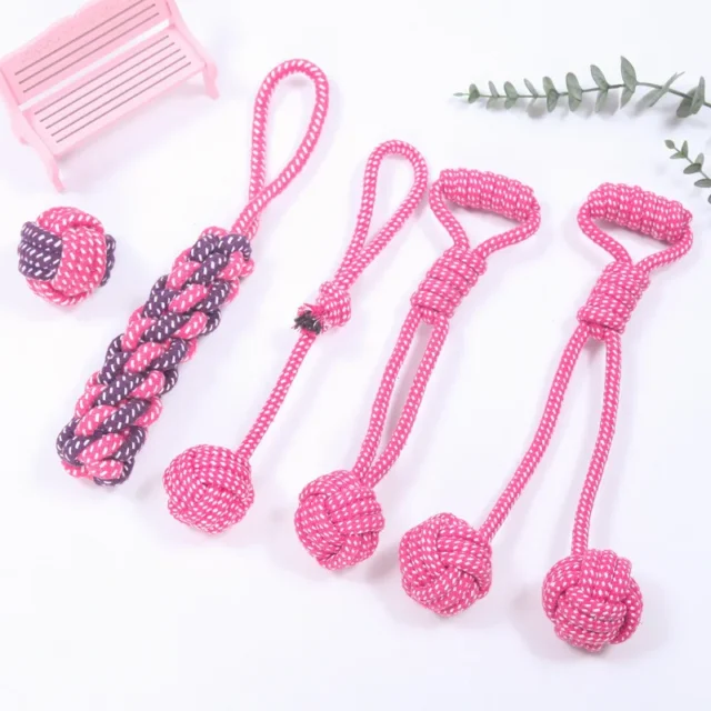 Interactive Cotton Rope Dog Toys Bite-Resistant Pet Puppy Dog Toy Chew Ball Toy for Small Large Dogs Teeth Cleaning Pet Supplies - Image 4