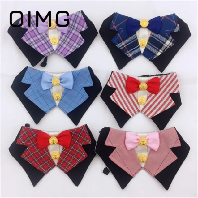 OIMG Gentleman Puppy Bandana Small Dogs Accessories Bichon Chihuahua Pomeranian Festival Party Cat Dog Supplies Cute Pets Bibs