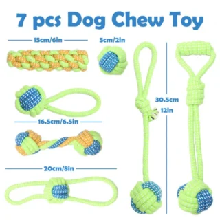 7pcs Green Dog Toy