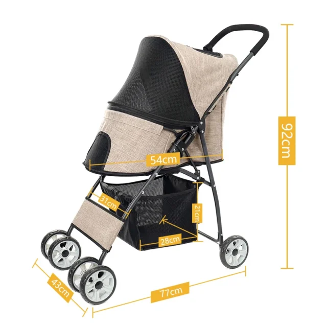 Fast Delivery Dog Cat Strollers Carriers Lightweight Travel Stroller 360 Rotation Wheel Collapsible Pet Strollers for Dogs Buggy - Image 6