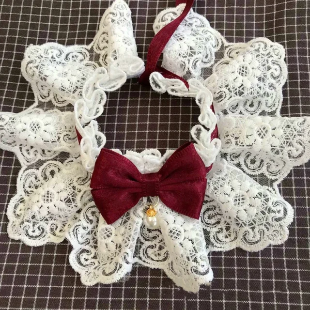 Lace Bowknot Collar for Dogs Cats Vintage Kitten Puppy Necklace Sweet Scarf Cat Collar Bib Puppy Accessories Maltese Schnauzer - Image 5