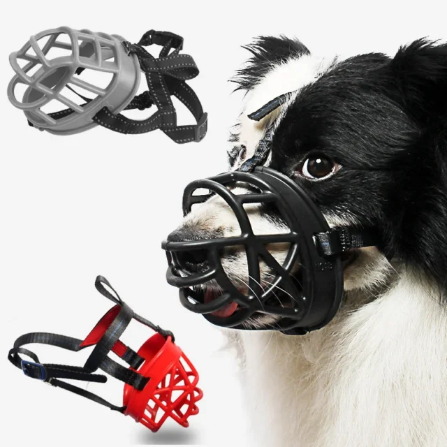 Silicone Durable Big Dog Muzzle Reflective Pet Basket Mask for Medium and Large Dogs Safety Anti-Biting Muzzles Pets Accessories