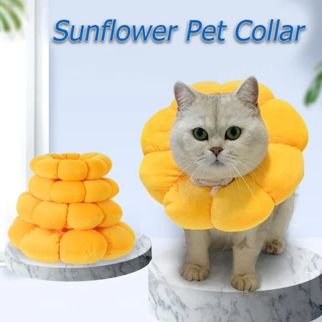 Pet Collar Anti-Bite Surgery Anti-Lick Wound Healing Protection Sunflower Shaped Cat Recovery Collar Elizabethan Collar Cats - Image 6