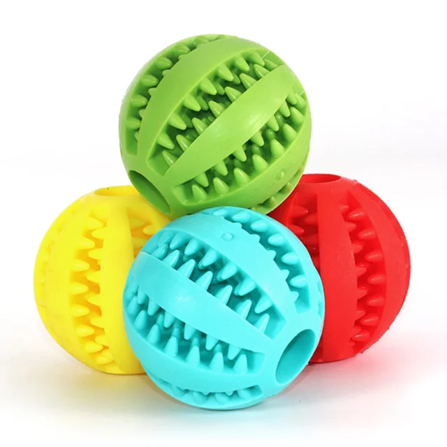 Pet Dog Toy Interactive Rubber Balls for Small Medium Dogs Cat Chewing Toys Pet Tooth Cleaning Indestructible Dog Food Balls