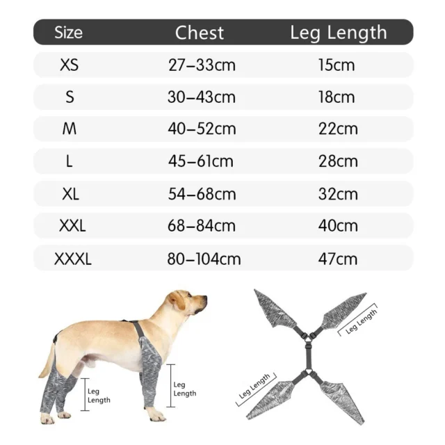 Adjustable Dog Leggings to Prevent Licking Pee Dog Recovery Sleeve Dog Sleeves for Wounds Front Back Legs Waterproof - Image 6