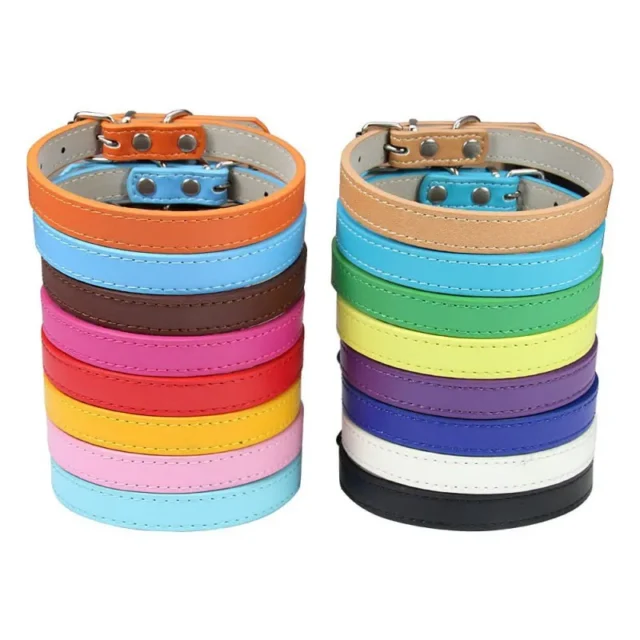 1PC Popular Adjustable Colorful Pet Collars Kitten Cat Collar PU Leather Neck Strap Safe for Dogs Soft Pet Supplies - Image 2