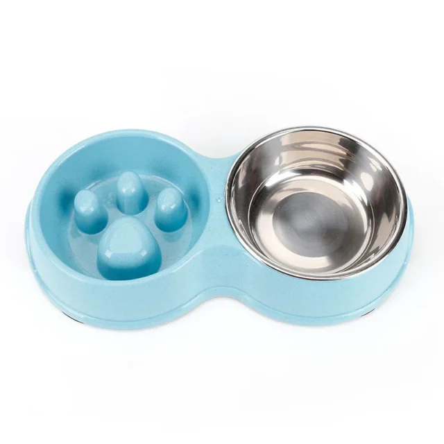 Benepaw Eco Friendly Slow Feeder Double Dog Bowl For Dogs Cats Quality Stainless Steel Anti Slip Pet Food Doggy Bowl Drinking - Image 3