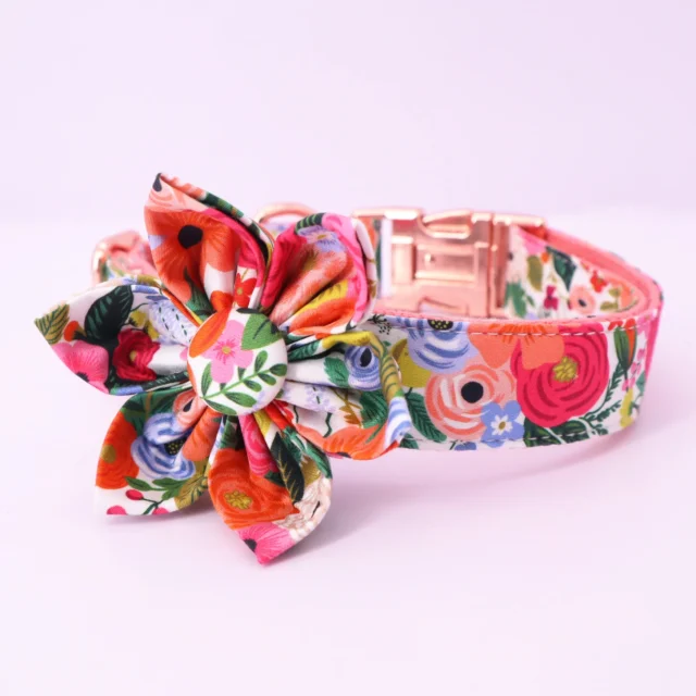 Custom Dog Collar Flower Accessories Matching Leash Set For Pet Brithday,Party,Wedding Gifts - Image 3