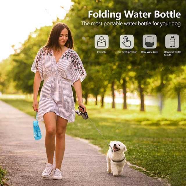 Benepaw Portable Dog Water Bottle Foldable Lightweight Pet Water Dispenser Food Storage For Outdoor Walking Hiking Travel - Image 5