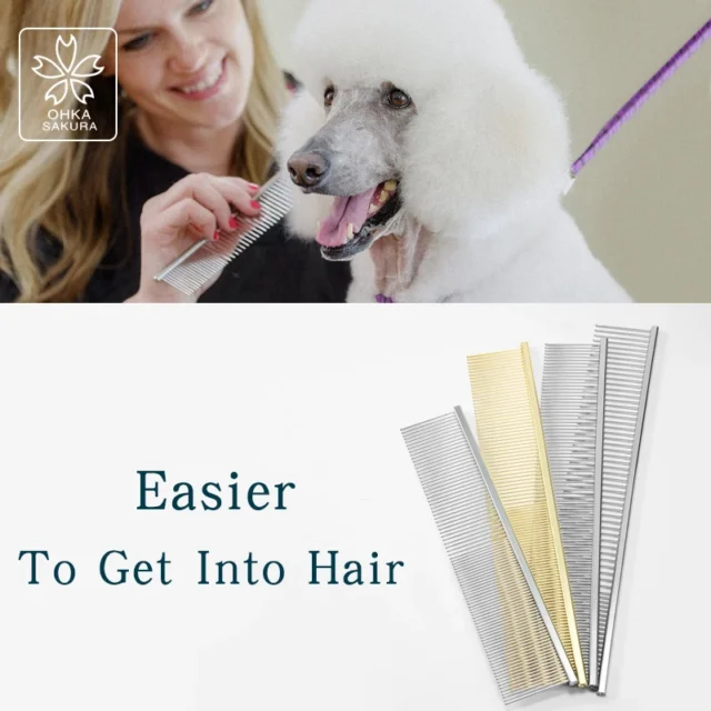 Sakura Pet Grooming Piano Comb Poodle Pull Hair Open Knot Comb Competition Competitive Dog Pick Hair Style Inline Comb - Image 6