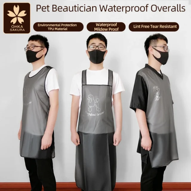 Pet Shop Beautician Work Clothes Hair-Proof And Waterproof Cat And Dog Bathing And Shearing Apron