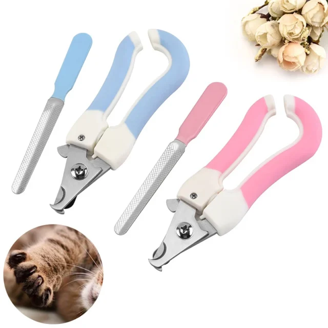 Pet Dog Cat Stainless Steel Claw Nail Clippers Cutter File Scissors Dogs Toe Care Trimmer Nails Pets Grooming Supplies