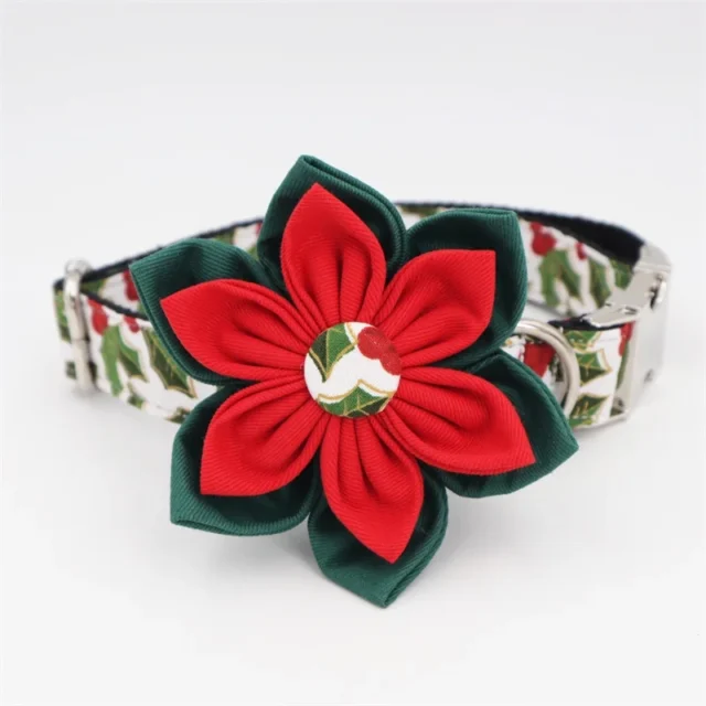 Christmas Dog Collar Bow Tie , Metal Buckle Big and Small Dog&Cat Collar Pet Accessories - Image 2