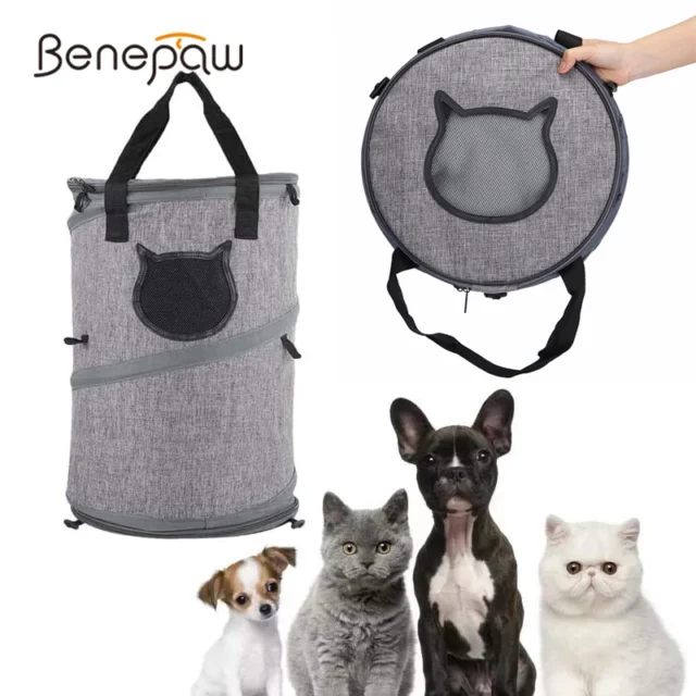 Benepaw Multifunctional Expandable Cat Carrier Portable Breathable Window Puppy Kitten Carrying Bag Tunnel Bed 3 In 1 Pet Travel