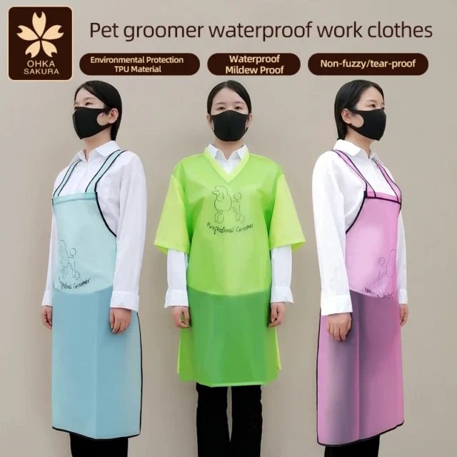 Pet Grooming Women's Overalls, Hair-Proof, Waterproof, Cat And Dog Bathing And Shearing Apron