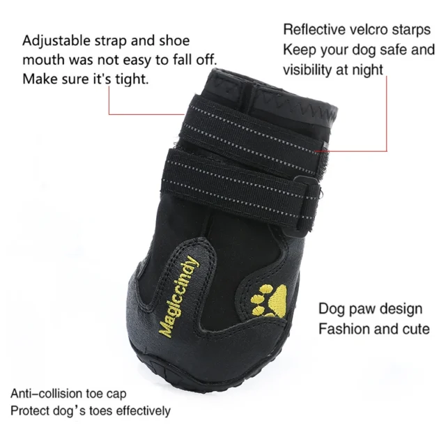 Benepaw Antislip Dog Shoes Waterproof Reflective Durable Small Medium Big Dog Boots Outdoor Indoor Adjustable Pet Paw Protector - Image 3