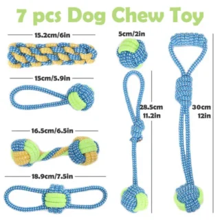 7pcs Blue Dog Toy