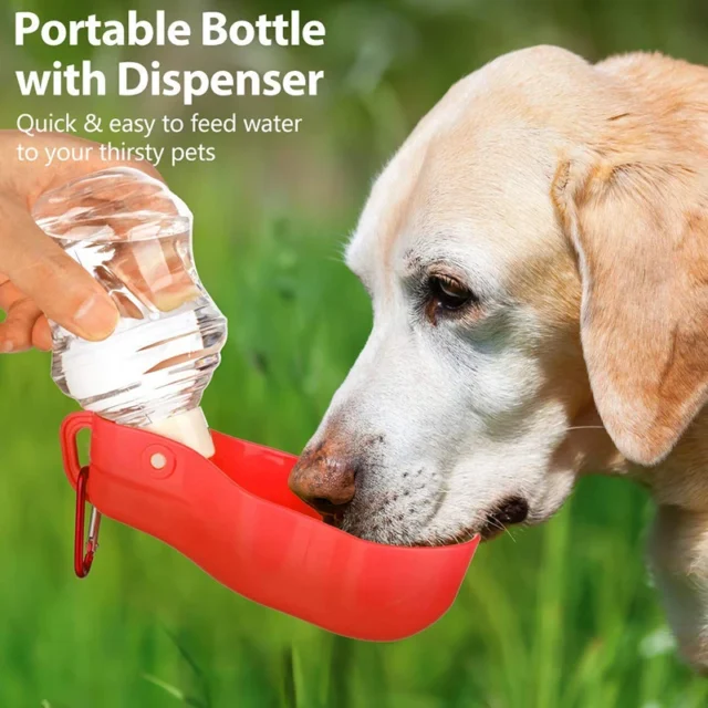 Benepaw 250ml Portable Dog Water Bottle Snap Hook Durable Safe Pet Bottle Drinking Foldable Cup Easy To Use For Outdoor Walking - Image 3