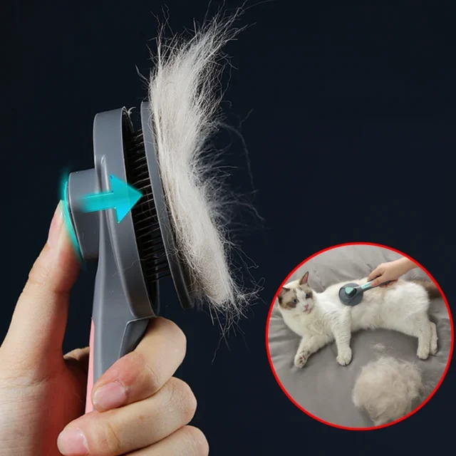 Kimpets Cat Comb Dog Hair Remover Brush Pet Grooming Slicker Needle Comb Removes Tangled Self Cleaning Pet Supplies Accessories - Image 3