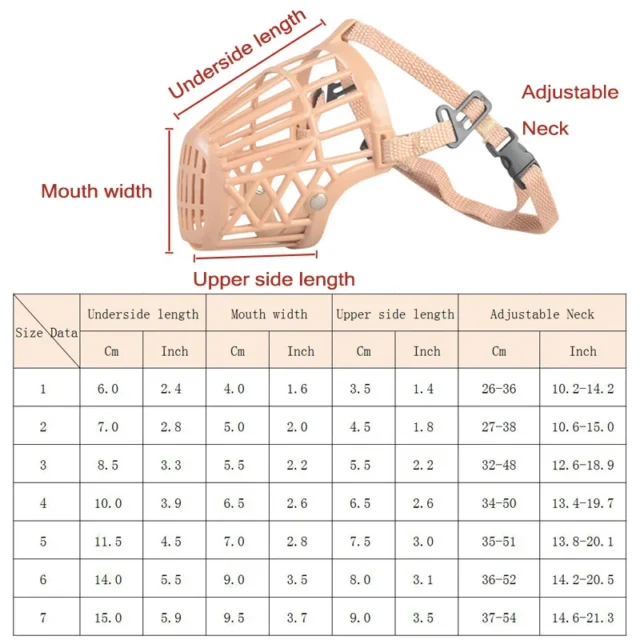 7 Sizes Pet Dog Anti Barking Muzzle for Small Medium Large Dogs Adjustable Mouth Mask Anti-Biting Training Toys Pets Accessories - Image 2