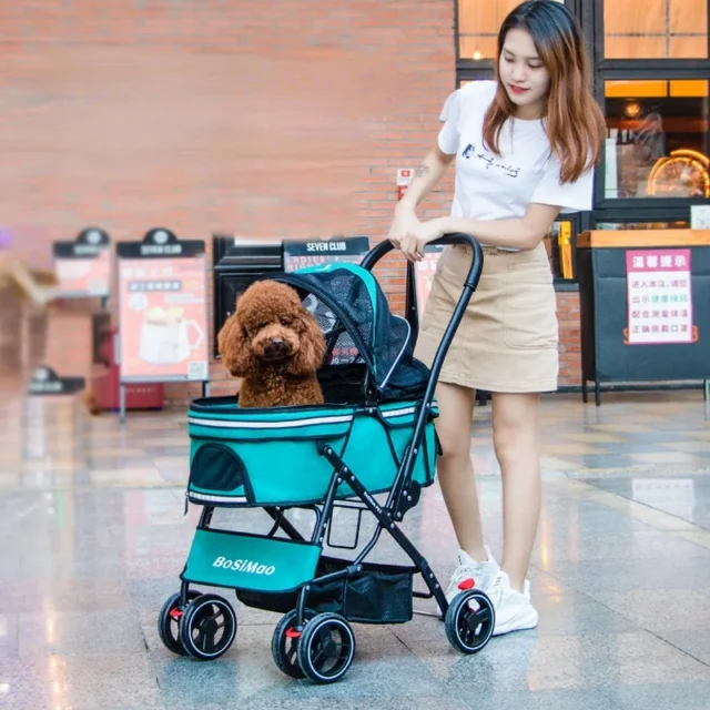 Luxury Pet Cat Stroller Baby Stroller Newborn Foldable 4 Wheels Shock Absorption Stroller Dog Transporter Carrier - Image 2