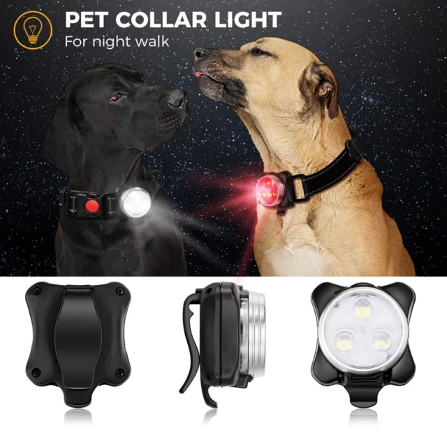 Benepaw LED Dog Collar Light For Night Walking Waterproof Safety Clip-on Pet Light Rechargeable 4 Modes Walking Running Cycling - Image 2