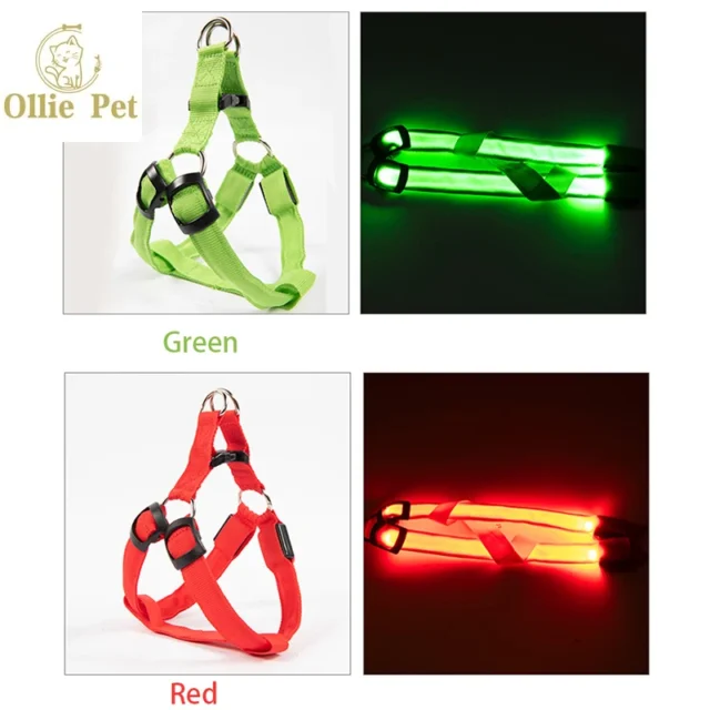 Dogs Leash Harness Led Adjustable Puppy Flashing Harness Usb Rechargeable Anti-Lost/Car Accident Light Night Safe Luminous - Image 4