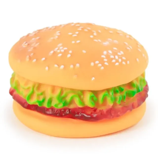 Rubber Hamburger Shaped Squeak Toy for Pet Screaming Chew Squeaky Dog Cat Toys Training Playing Toy 1Pcs - Image 3