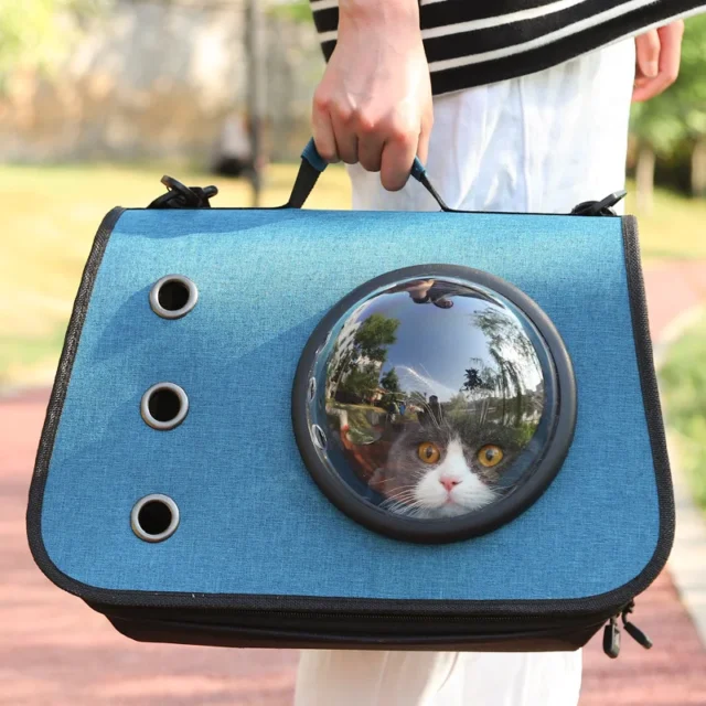 Transparent Cat Backpack Fashion Pet Cat Bag Carrier For Cats Space Capsule Foldable Breathable Pets Travel Bags Outdoor