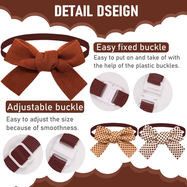 Autumn Pet Dog Bowtie Pet Bow Tie Plaid Dot Cat Puppy Grooming Bows for Small Dogs Classic Pets Collar Dog Cats Accessories - Image 3