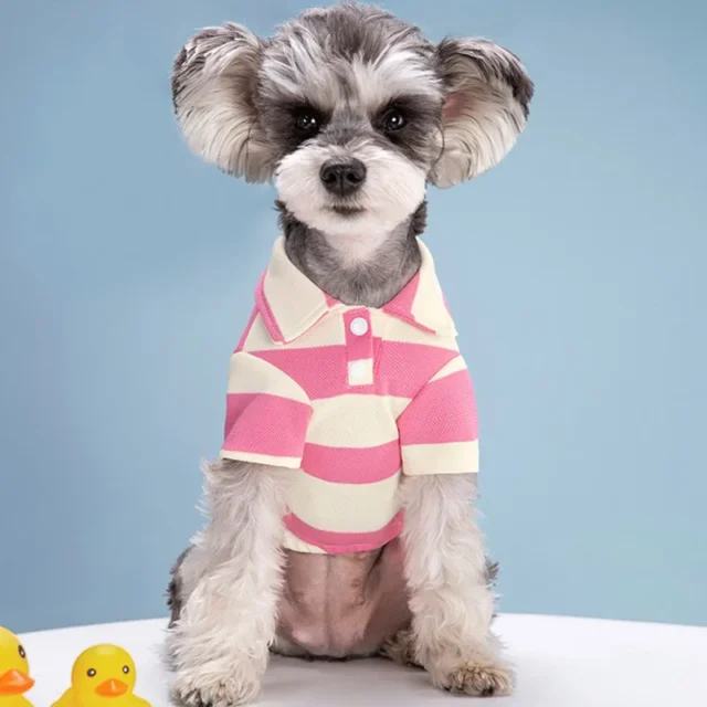 Summer Pet Dog Polo Shirt Fashion Dog Clothes Strip Puppy Thin Shirt Cute Cat Vest Chihuahua Clothes Pet Kitten Shirt Dog Vest - Image 3