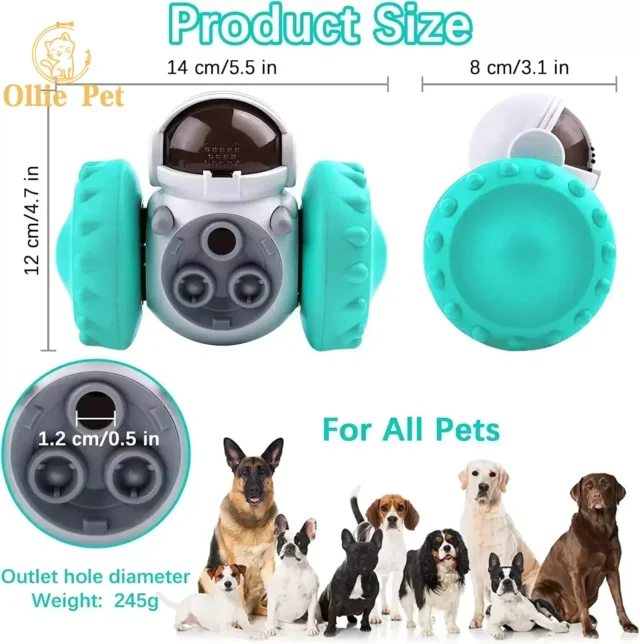 Dog Treat Toy Interactive Tumbler Robot Slow Food Feeder Puppy Cat Snack Treat Dispenser Dog Supplies for Pet Dogs IQ Training - Image 5